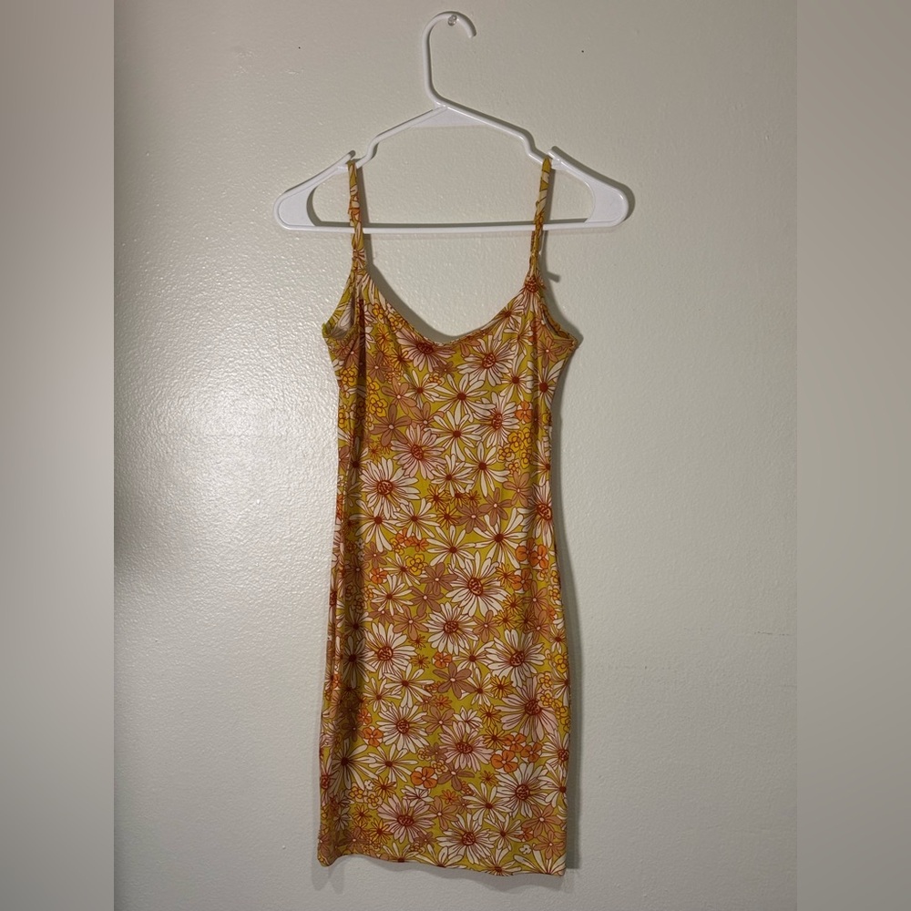 Heart Hips Yellow and Orange Floral Slip Dress